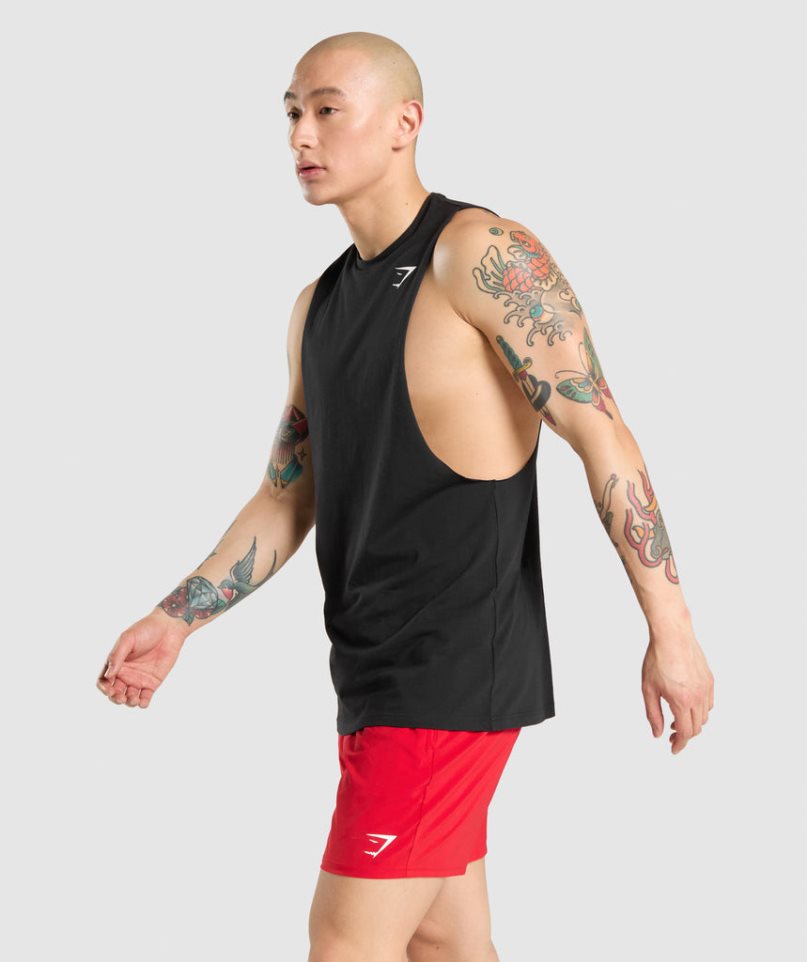 Podkoszulki Gymshark Critical Drop Arm Męskie Czarne | PL 615LCG